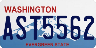 WA license plate AST5562