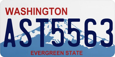 WA license plate AST5563