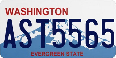 WA license plate AST5565
