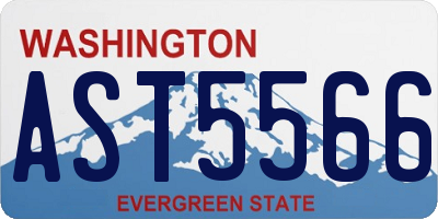 WA license plate AST5566