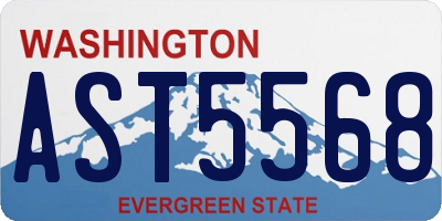 WA license plate AST5568