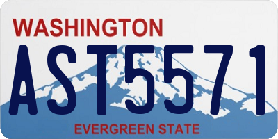 WA license plate AST5571