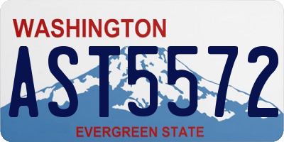 WA license plate AST5572