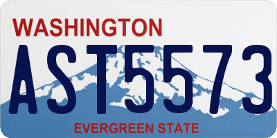 WA license plate AST5573