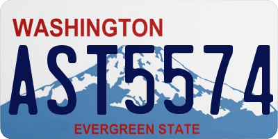 WA license plate AST5574
