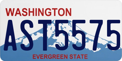 WA license plate AST5575