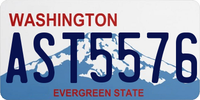 WA license plate AST5576