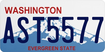 WA license plate AST5577