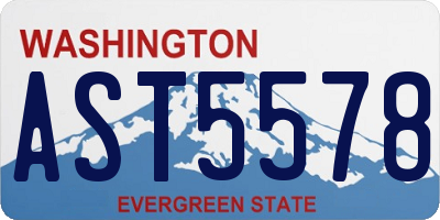 WA license plate AST5578