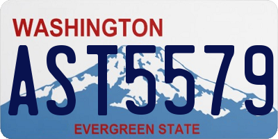WA license plate AST5579
