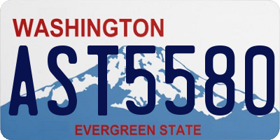 WA license plate AST5580