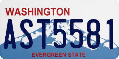 WA license plate AST5581