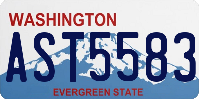 WA license plate AST5583