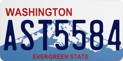 WA license plate AST5584