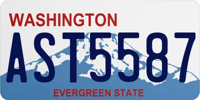 WA license plate AST5587