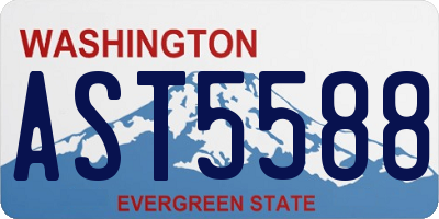 WA license plate AST5588