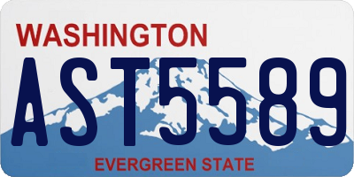 WA license plate AST5589