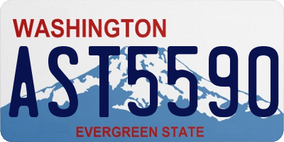 WA license plate AST5590