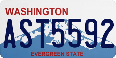 WA license plate AST5592