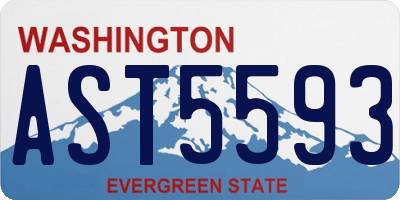 WA license plate AST5593