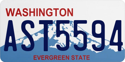 WA license plate AST5594