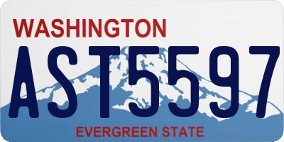 WA license plate AST5597