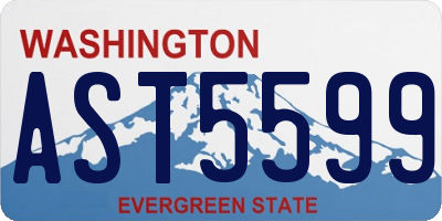 WA license plate AST5599