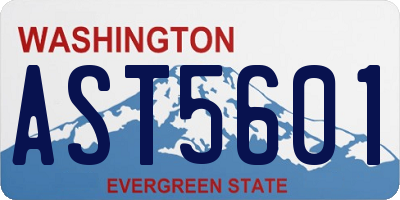 WA license plate AST5601