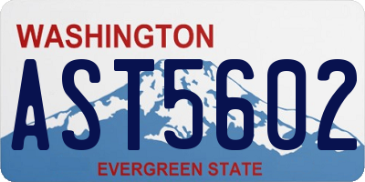 WA license plate AST5602
