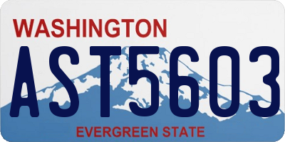 WA license plate AST5603