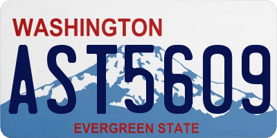 WA license plate AST5609
