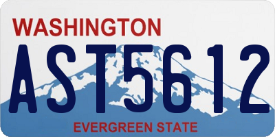 WA license plate AST5612