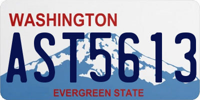 WA license plate AST5613