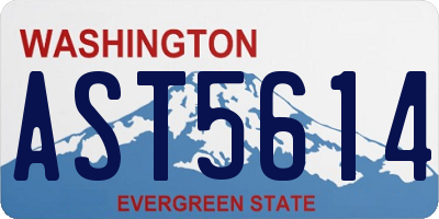 WA license plate AST5614