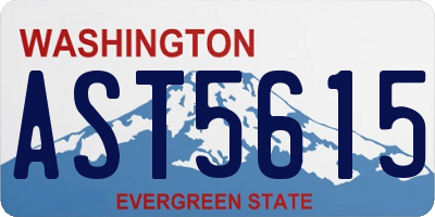 WA license plate AST5615