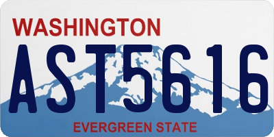 WA license plate AST5616