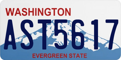 WA license plate AST5617