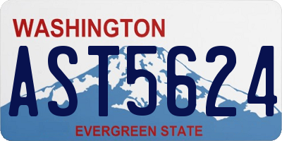 WA license plate AST5624