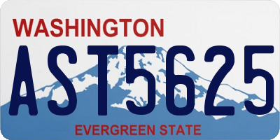 WA license plate AST5625