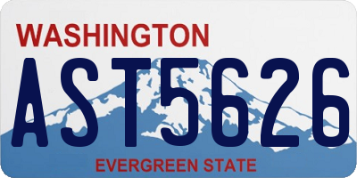 WA license plate AST5626
