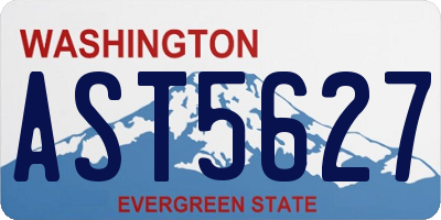 WA license plate AST5627
