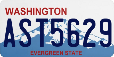 WA license plate AST5629