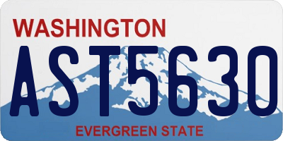 WA license plate AST5630