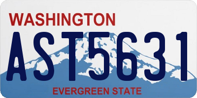 WA license plate AST5631