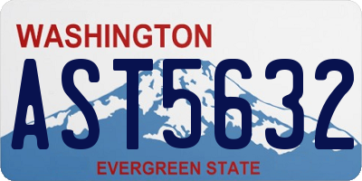 WA license plate AST5632