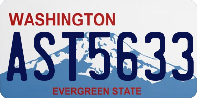 WA license plate AST5633