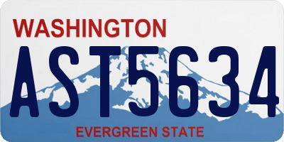 WA license plate AST5634