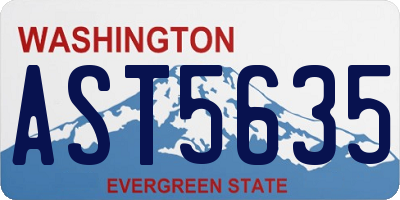 WA license plate AST5635