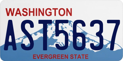 WA license plate AST5637