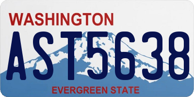 WA license plate AST5638